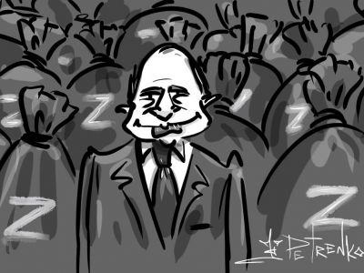 Новогоднее обращение Путина. Карикатура А.Петренко: t.me/PetrenkoAndryi