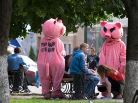 "Нашисты"-свиньи. Фото с сайта defan.aha.ru