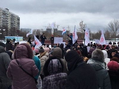 Митинг в защиту районного роддома в Зюзино Фото: twitter.com/jankauskas_k