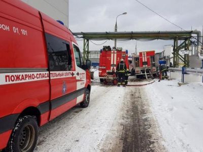 Работа пожарных расчетов на месте возгорания в Нагатинском затоне. Фото: Вечерняя Москва