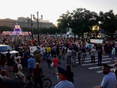 Митинг протеста в Хабаровске. Фото: РБК