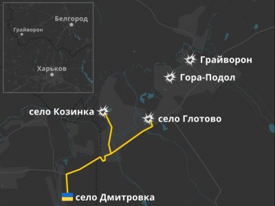 Карта передвижений ДРГ в Белгородской области, 22.05.23: t.me/rtvimain
