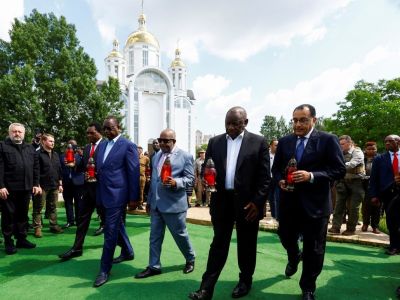 Африканская делегация в ходе визита в Киев, 17.06.23. Фото: t.me/parstodayrussian