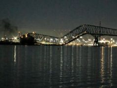 Мост Фрэнсиса Скотта Ки в Балтиморе, вторник, 26 марта 2024 г. Фото: Транспортное управление Мэриленда / YouTube